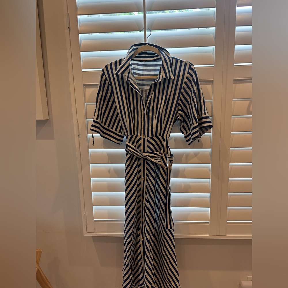 Striped midi dress